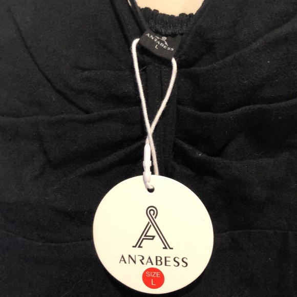 ANRABESS Women's Jumpsuits Summer Wide Leg Sleeveless V Neck - Picture 3 of 7